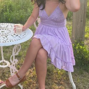 Pink lilly small lilac mini dress with bow tie in back. Super cute and comfy